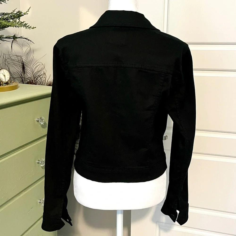 Elle Black Women's Denim Jacket, Small - Picture 2 of 10